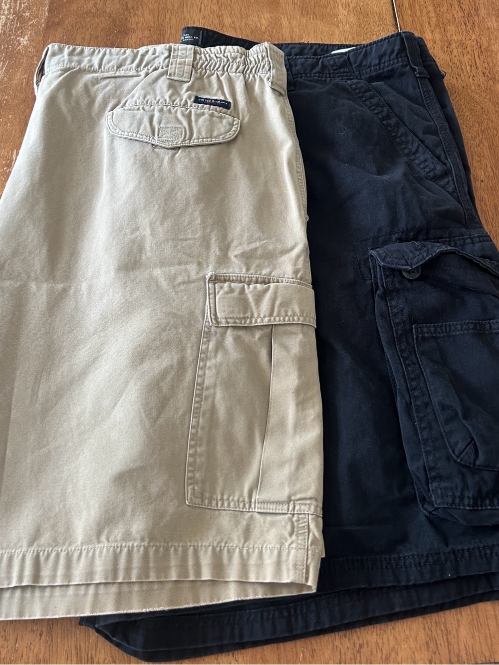 Men's Cargo Shorts Bundle Black & Khaki Classic Travel Cotton Beach Summer